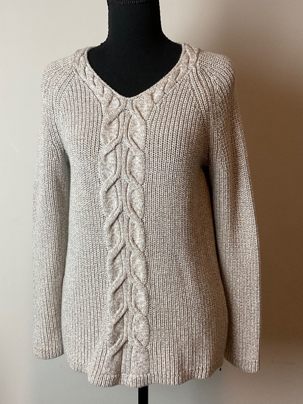 Talbots marled knit V-neck sweater